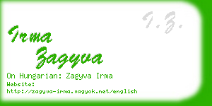 irma zagyva business card